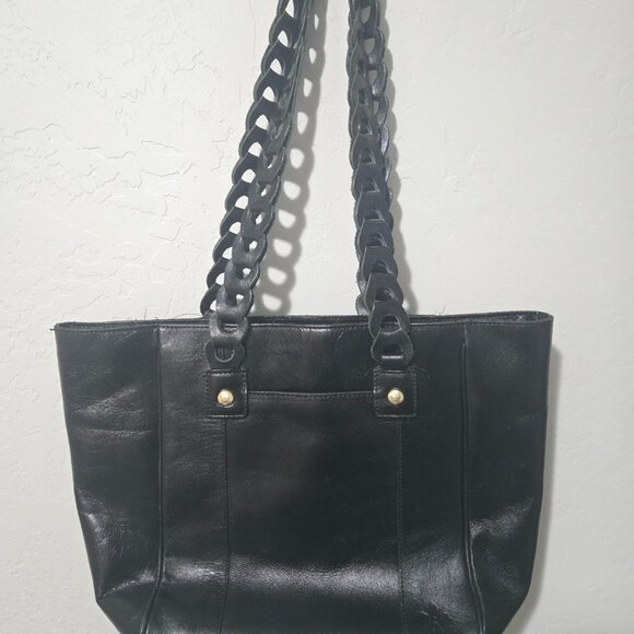 PATRICIA NASH IVY CHAINLINK TOTE Vintage Vegetable Black Large - Picture 1 of 7